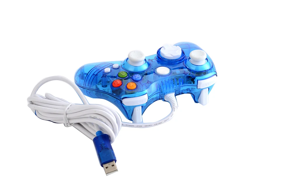 made in shenzhen LED light new design wired gamepad game controller for XBOX 360