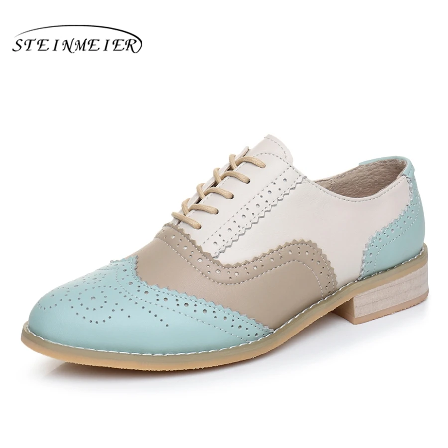 Women Oxford Spring Shoes Genuine Leather Loafers Gray Sneakers Female Oxfords Ladies Single Shoes Summer