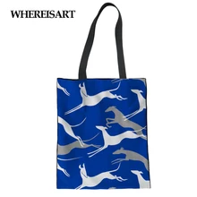 WHEREISART сумка для покупок Складная Сумка-тоут с рисунком каваи Женская холщовая большая сумка через плечо милая сумка для девочек