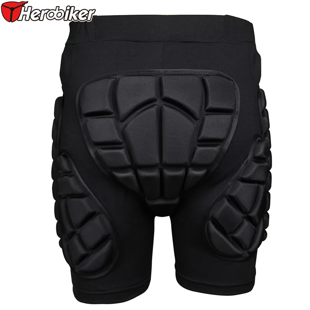 HEROBIKER الرجال النساء الاطفال موتوكروس السراويل على الجليد الجسم سباق التزلج دراجة نارية بنطال قصير حامي منصات والعتاد موتو