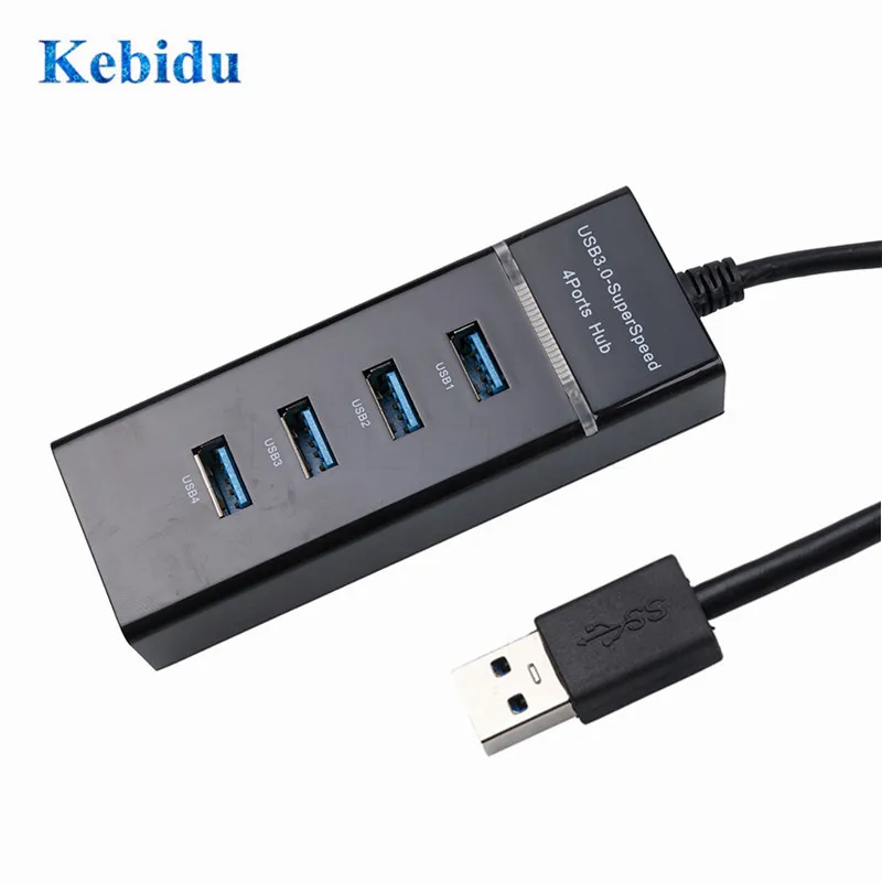 

KEBIDU 4 Ports High Speed HUB USB 3.0 HUB Splitter Adapter Expansion For PC Computer Laptop Notebook Peripherals Accessories