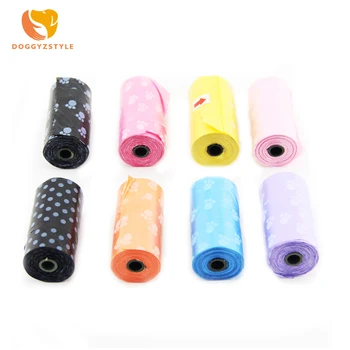 

10 Rolls=200 Pcs Pet Dog Print Poop Bags Cat Puppy Waste Pick Up Clean Bag Outdoor Travel Pet Supplies 5 Colors DOGGYZSTYLE