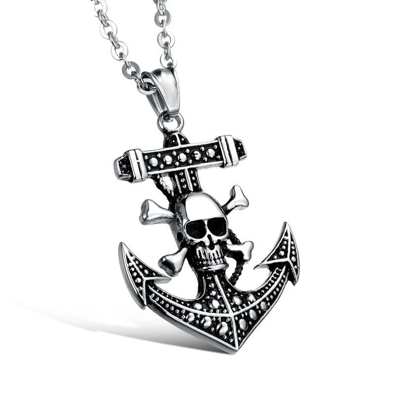 2017 One Piece Skeleton Anchor Creative Personality Fashion Pendant Titanium Casting Men