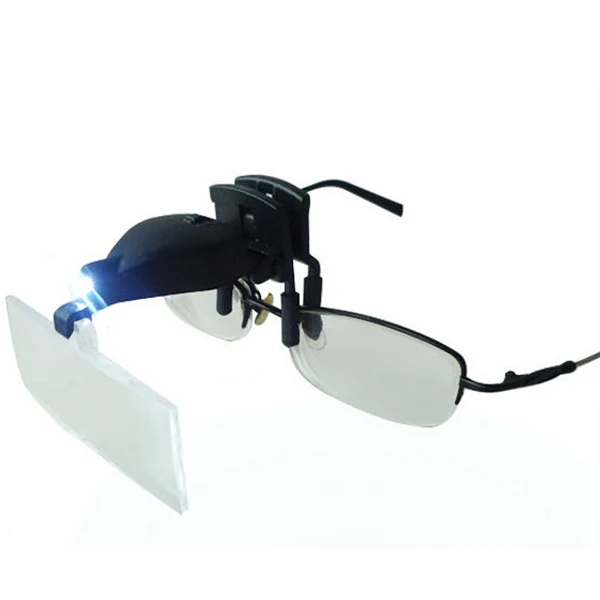 MG19157-2 светодиодный светильник с глазным стеклом es Lows Vision Clip увеличительное стекло лупа со светодиодный светильник 1.5X 2.5X 3.5X увеличительное стекло для низкого видения