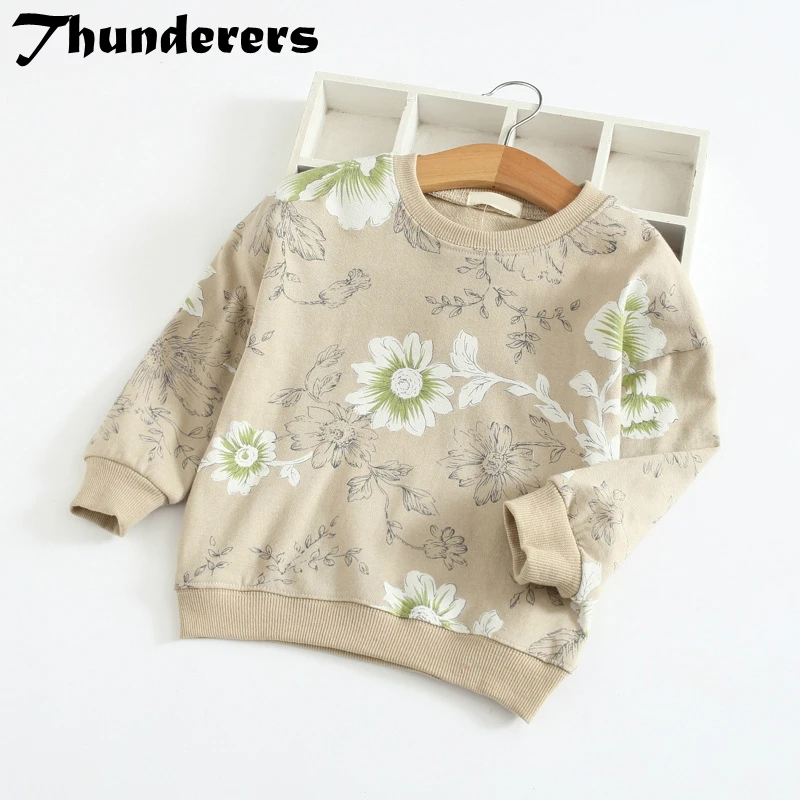 

Autumn Winter Shirt For Girl Child Long Sleeve Printed Floral Children's Clothing 3 Color Toddler Shirt Tops 3Y-7Y