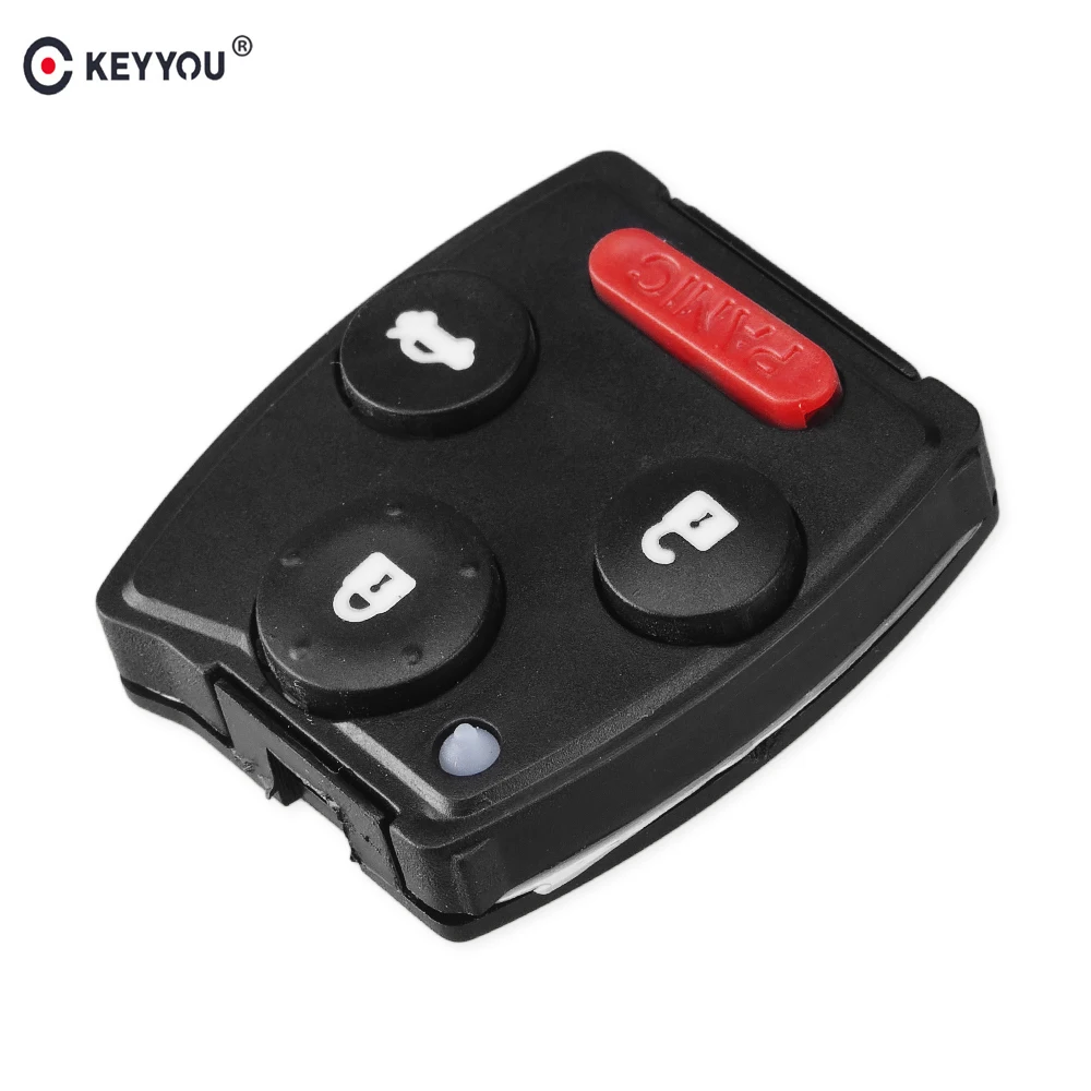 

KEYYOU 2 3 4 3+1 Buttons Rubber Pad Key Shell For Honda Civic Accord CR-V Pilot Remote Car Key Fob Case Cover