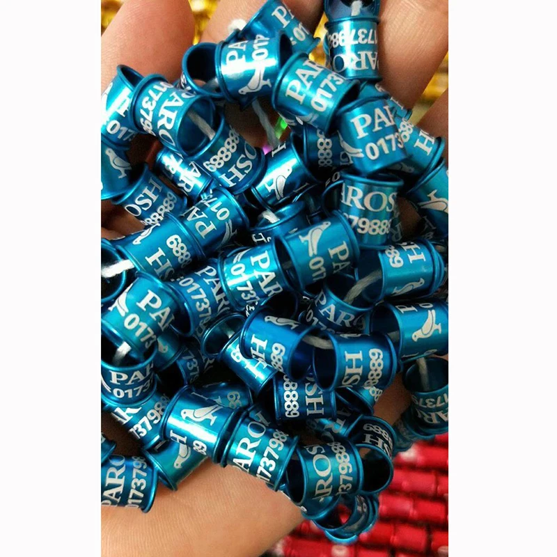 

howells 100 Pcs 8mm Diameter Pigeon Pet Bird Digital Aluminum Foot Ring Customized Name phone number