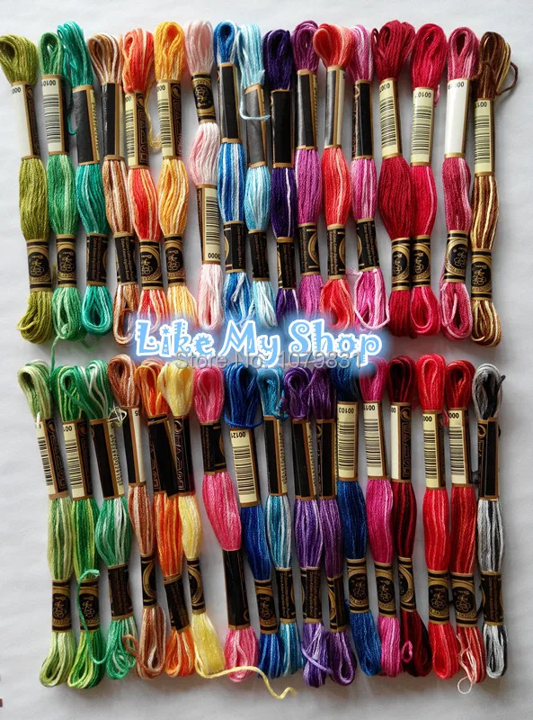 163 цветов Solid& пестрых цветов вышивальных ниток комплект для вышивки крестом нить 163x8 м/комплект
