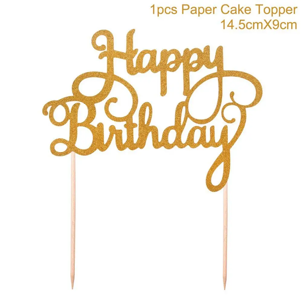 Frigg 1PC Gold Happy 30th Birthday Cake Topper Happy 40 50 60 Paper Birthday Cake Decorating Supplies Birthday Party Supplies - Цвет: gold happy birthday