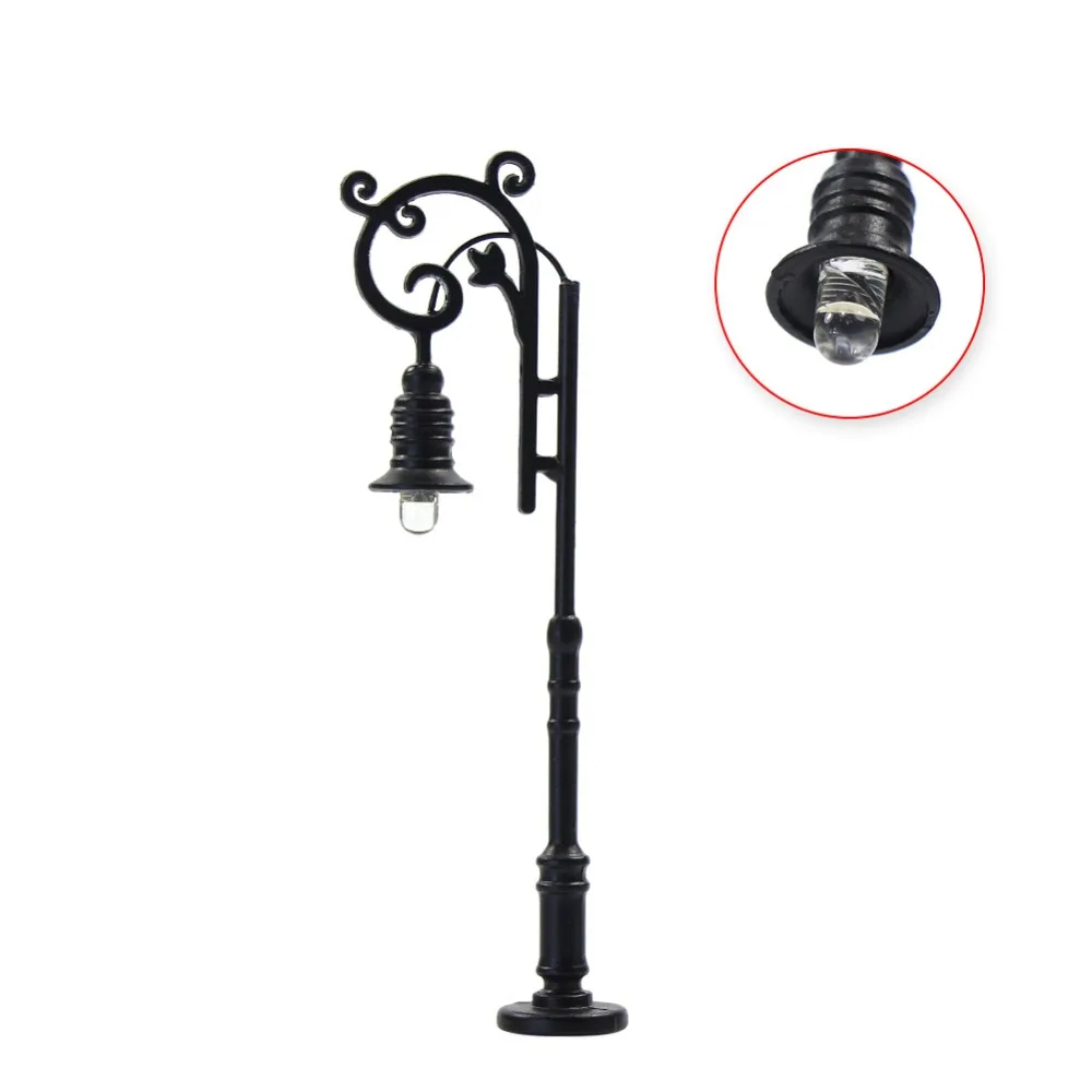 LYM54 5pcs HO Scale Model Railway Train Lamp Post Street Lights Yard