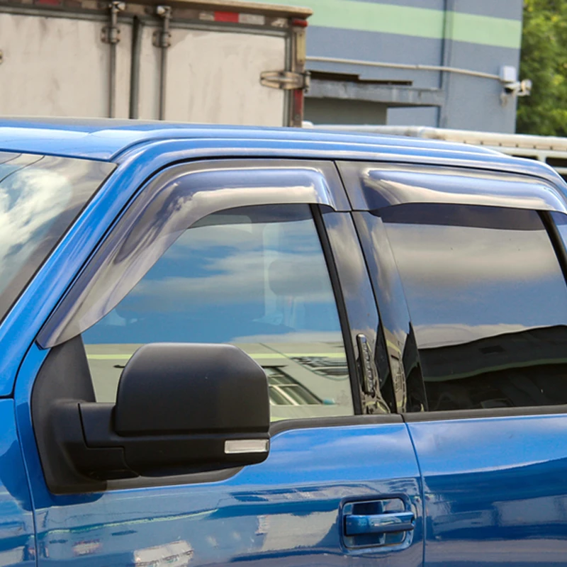 

Visor Vents Shades Side Window Wind Sun Rain Guard Deflectors 4pcs For Ford F150 F-150 2015-2017