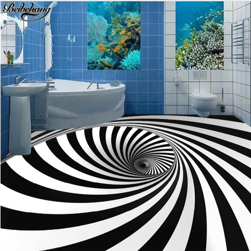 Painted Bathroom Floor Optical Illusion Flooring Ideas