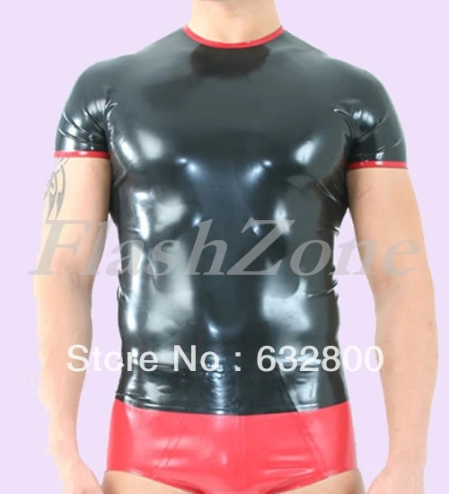 Men rubber T Shirts latex Teesteetee shirt super man