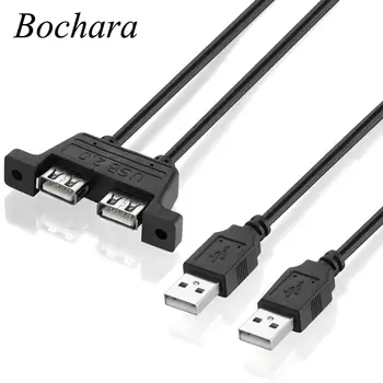 

Bochara Dual USB 2.0 Male to Dual USB 2.0 Female USB 2.0 Extension Cable with Screw Panel Mount Male to Female 30cm 50cm