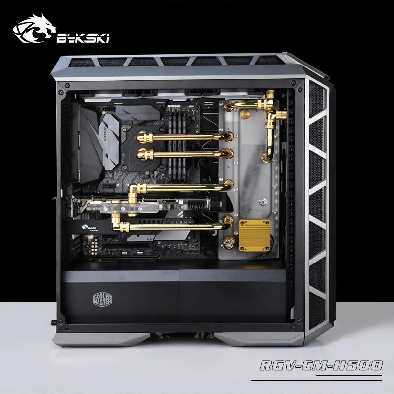  BYKSKI Acrylic Board Water Channel Solution use for CoolerMaster H500M/500P Computer Case for CPU a