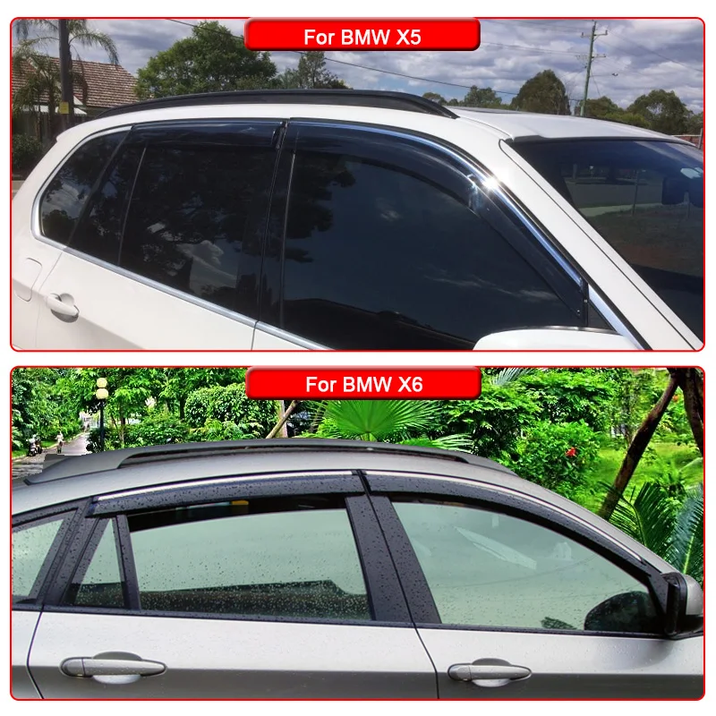 US $149.99 QCBXYYXH Car Styling Awnings Shelters 4pcslot Window Visors For BMW X1 X3 X5 X6 Sun Rain Shield Stickers Covers