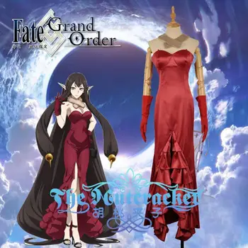 

[STOCK] 2018 Anime Fate-Epilogue Event Semiramis Red elegant Dress Cosplay Costume For Women Halloween Free shipping New.