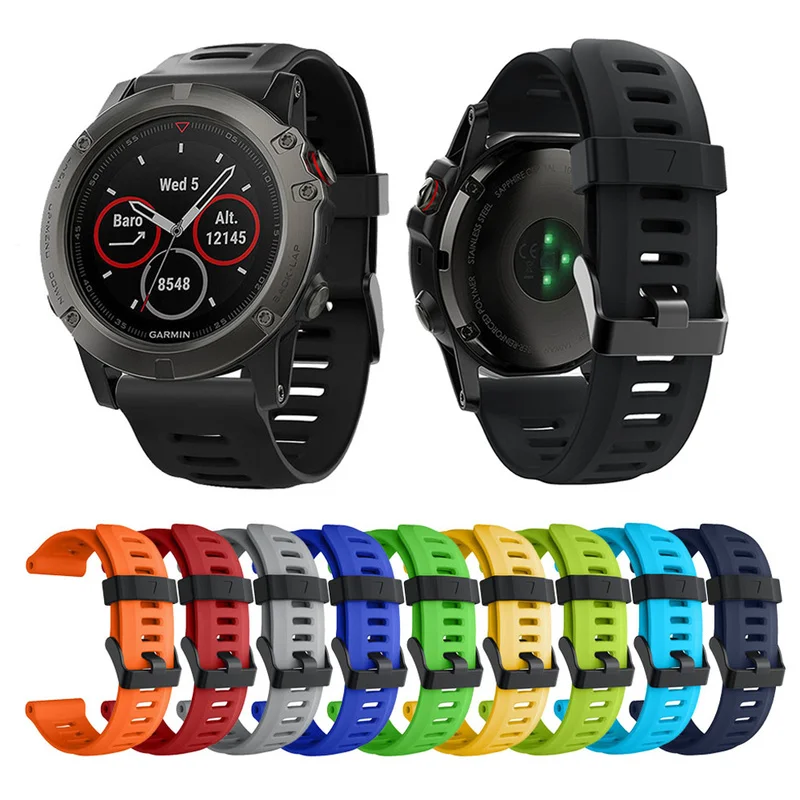 

for Garmin Fenix 5X 5 5S Plus 3 3 HR 26 22 20MM Watchband Watch Quick Release Silicone Easy fit Wrist Band Strap