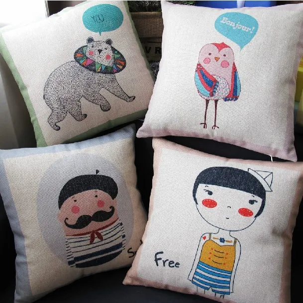 صغير الطازجة الكرتون وسادة كتان المخدة ل مكتب تزيين وسائد أريكة القطن وسادة 45*45 سنتيمتر زوجين هدايا صغير الطازجة الكرتون وسادة كتان المخدة ل مكتب تزيين وسائد أريكة القطن وسادة 45*45 سنتيمتر زوجين هدايا