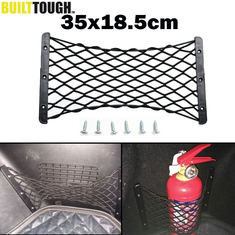 

35*18.5CM Universal Car Fire Extinguisher Bags Storage Net Auto Luggage Box Network Pocket Mesh Elastic Car styling Black
