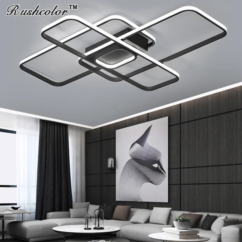 

NEW Modern Simple LED Square Ceiling Lamp for Living room/Bedroom Wire Drawing Hanging with Remote Control free shipping