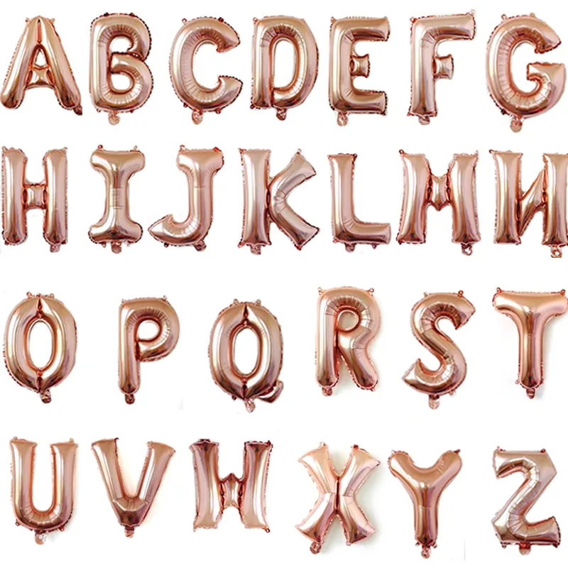 16 inch rose gold alphabet letters balloons kids birthday