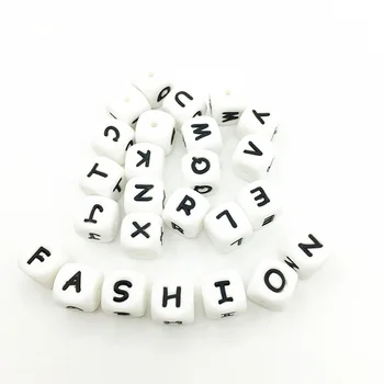 

Silicone English Letter 10pcs 12mm Can Chew DIY Baby Name Custom Special Nursing Teething Necklace Baby Teethers