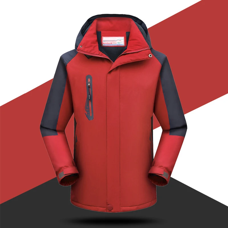 Men Ski Suit Jacket Hooded Softshell Outdoor Windproof Waterproof Hiking Winter Skiing Snowboard Bomber Jackets Fishing Costume (11)