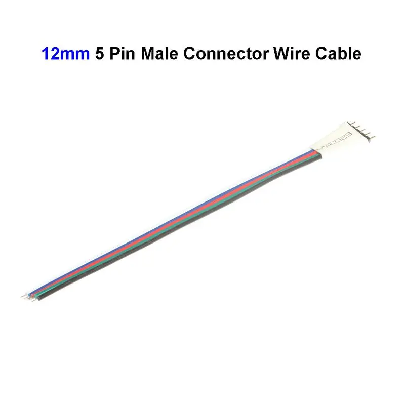 300pcs 5 Pin Male Connector Wire Adapter For 12mm RGBW RGBWW LED Strip