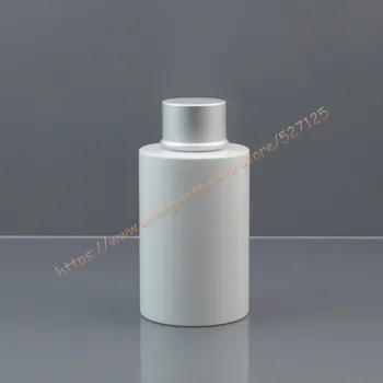 

120ml pearl white PET bottle with matte silver aluminum lid.essential oil/liquid/moisturizer/facial water container