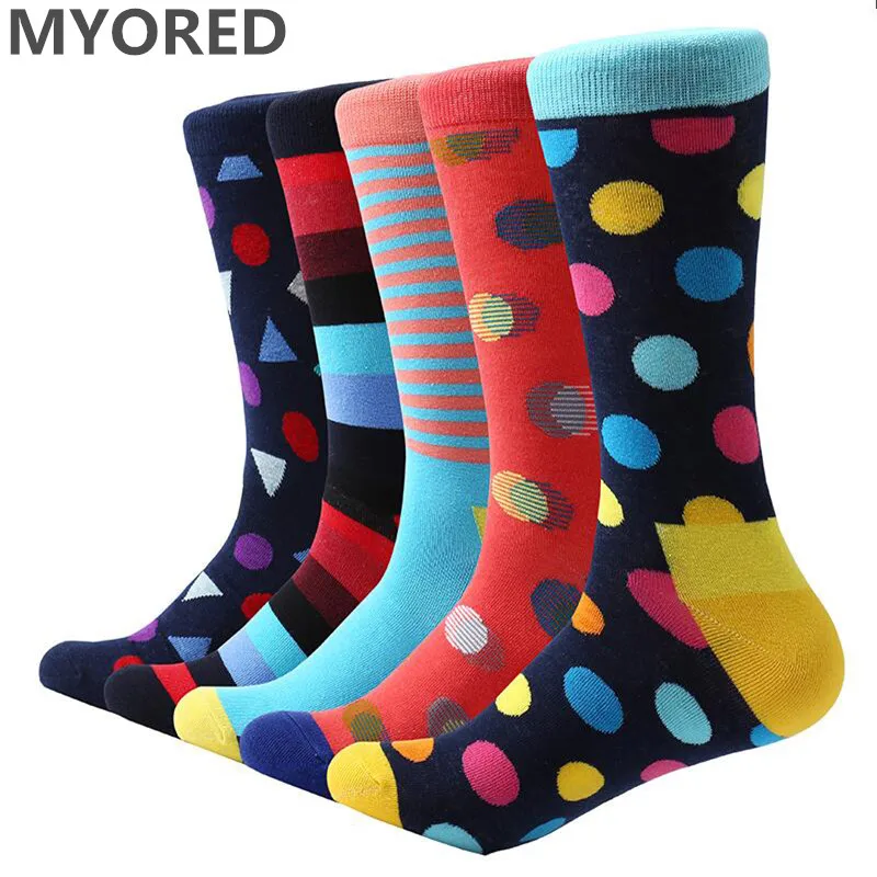 MYORED 5 пара/лот модные красочные забавные детские носки из хлопка для мужчин