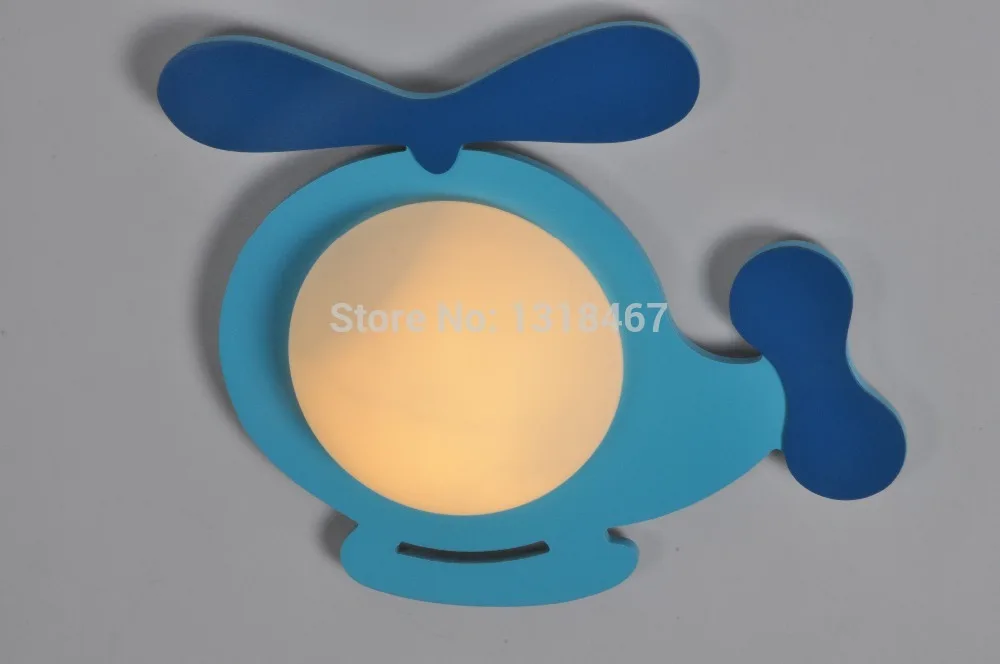 

Free Shipping child light blue helicopter wall lamp