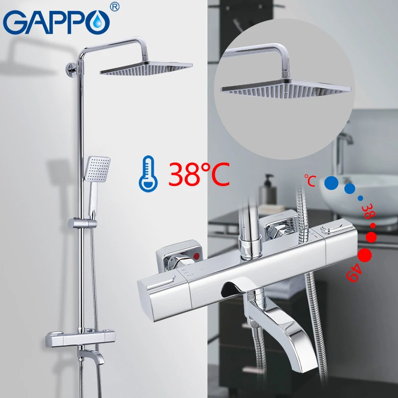 Billige GAPPO Badewanne Armaturen dusche wasserhahn thermostat bad dusche mixer bad wasserhahn wand montiert regen dusche set mischbatterie