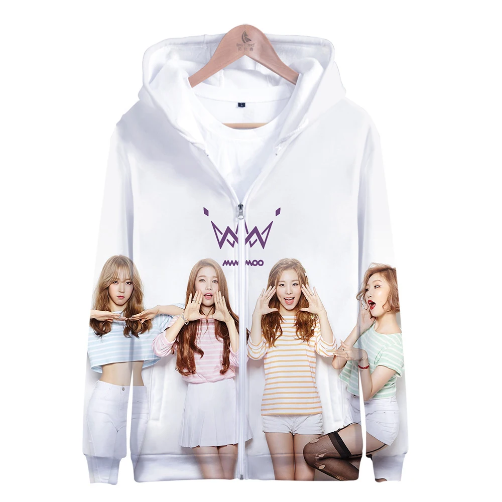 Худи MAMAMOO с 3D принтом на молнии для мужчин и женщин модная толстовка капюшоном