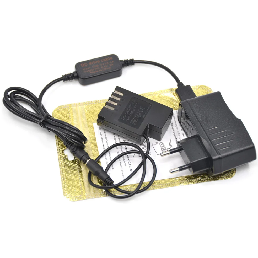 

DMW-BLF19 dummy battery DMW-DCC12 DC Coupler+USB Cable adapter+5V3A power for Panasonic Lumix DMC-GH3 GH4 GH5 Cameras