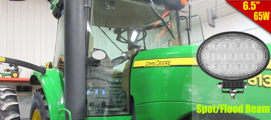 Овальные 6,3 "дюймовые 65 Вт светодиодные рабочие огни для John Deere 8130, 8230, 8330, 8430, 8530,9120, 9220, 9320, 9420, 9520, 9620