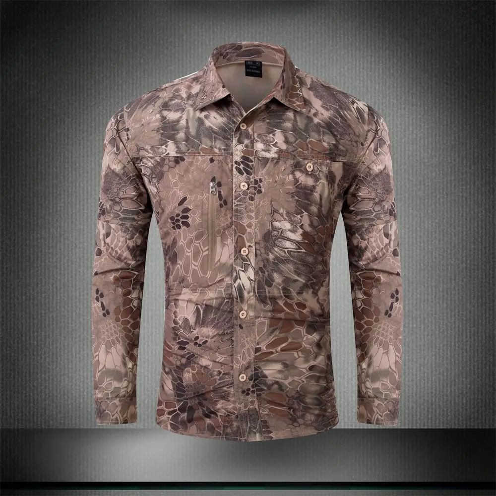 Уличная походная рубашка Летняя мужская тактическая рубашка дышащая SWAT военная карго Повседневная быстросохнущая армейская рубашка с длинным рукавом