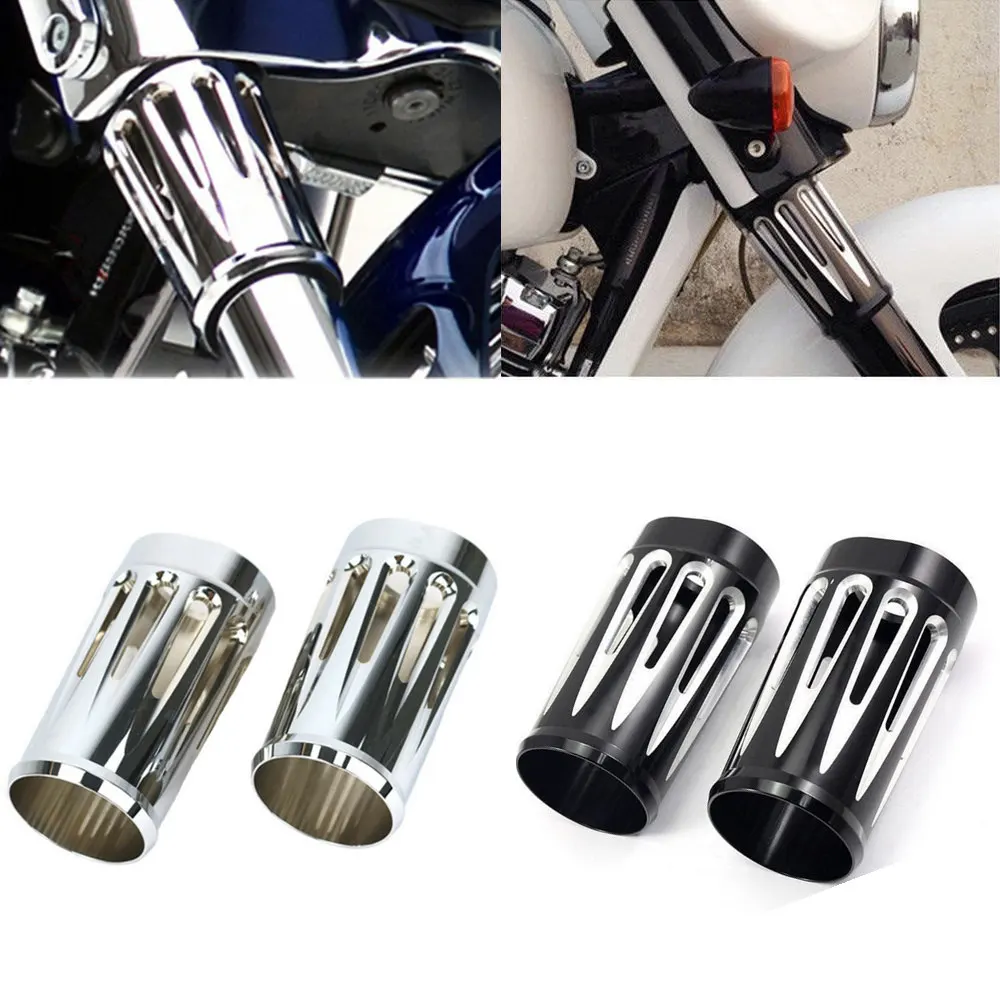 

Motorcycle Front Fork Boot Slider Cover Cow for Harley Touring Street Electra Glide Road King 1984-2013 FLT FLHX FLHR FLHT FLSTF