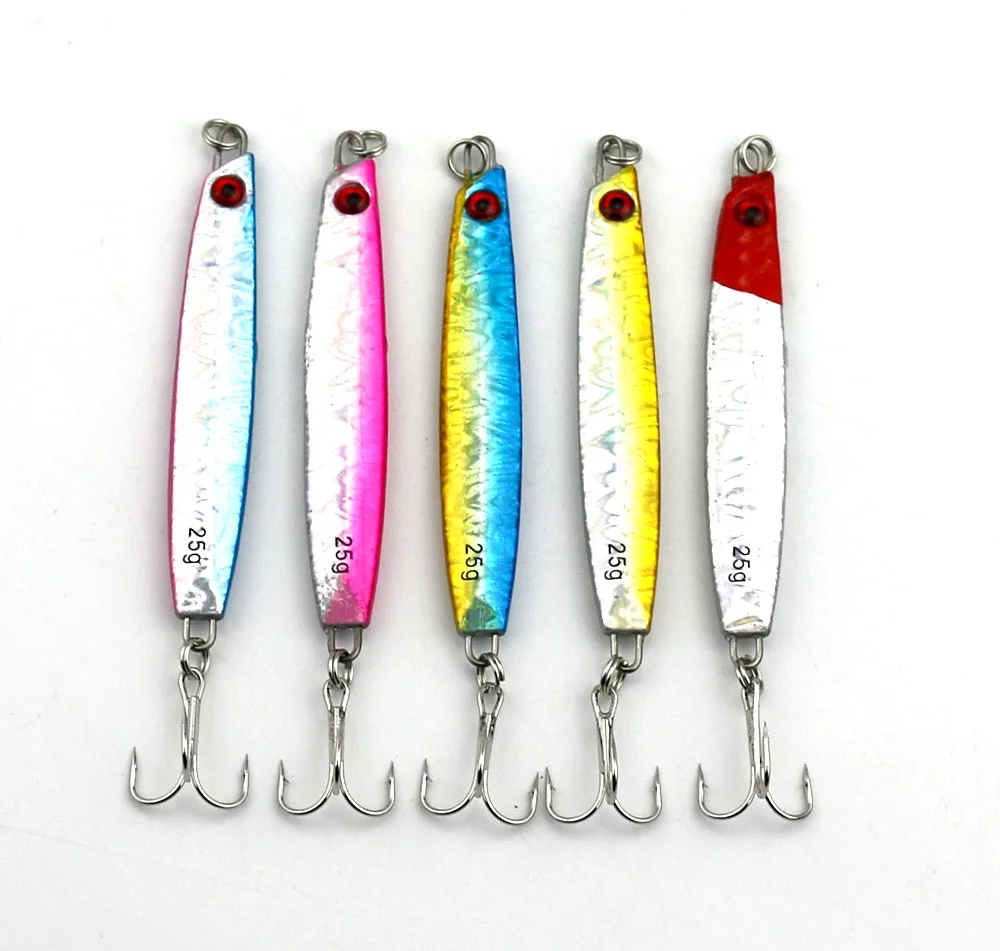 HENGJIA 5Pcs Metal Lead Baits Lead Fishing Lures 8CM 25G 6