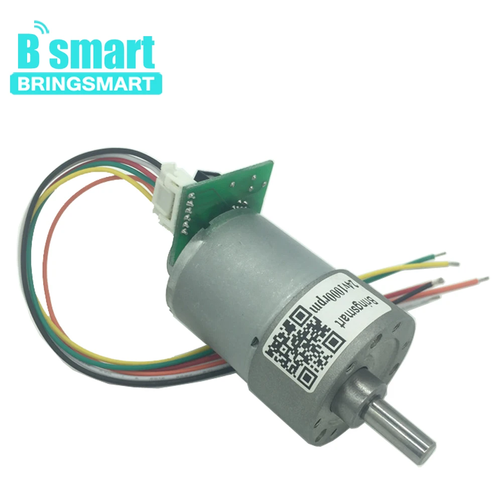 

Bringsmart JGB37-3530A DC Gear Motor 12V 24V Photoelectric Encoder 12-1600rpm DC Motor Optical Encoder Gearbox Reductor