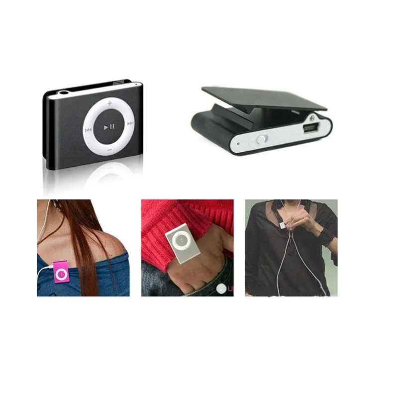 

PHSOULTONE New Mini MP3 Fashion SD TF Mirror Portable MP3 Player Clip Media Player for Sport Button Mp3 Music Player Walkman