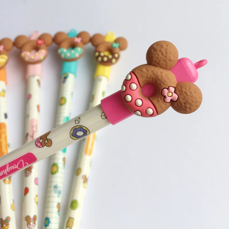 

30 Pcs/Lot Cartoon Pen Bear Cookies 0.5mm Blue Color Erasable Gel Ink Pen Stationery School Supplies Material Escolar Cookie Pen