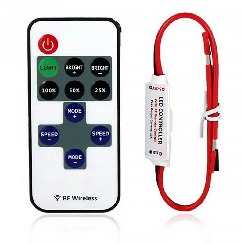 

1Set DC RF Mini Wireless Controller Switch LED Dimmer with Remote Switch Mini In-line LED Light Controller/Dimmer 12V 6A