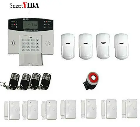 

SmartYIBA Russian Spanish Engish French etc.Multi-Language GSM SMS Alarm System PIR Detector Door Sensor Loudly Siren Kits
