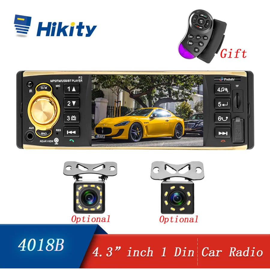 Автомагнитола Hikity 4019B 1 din MP5 плеер MP3 USB FM AUX SD поддержка камеры с дистанционным
