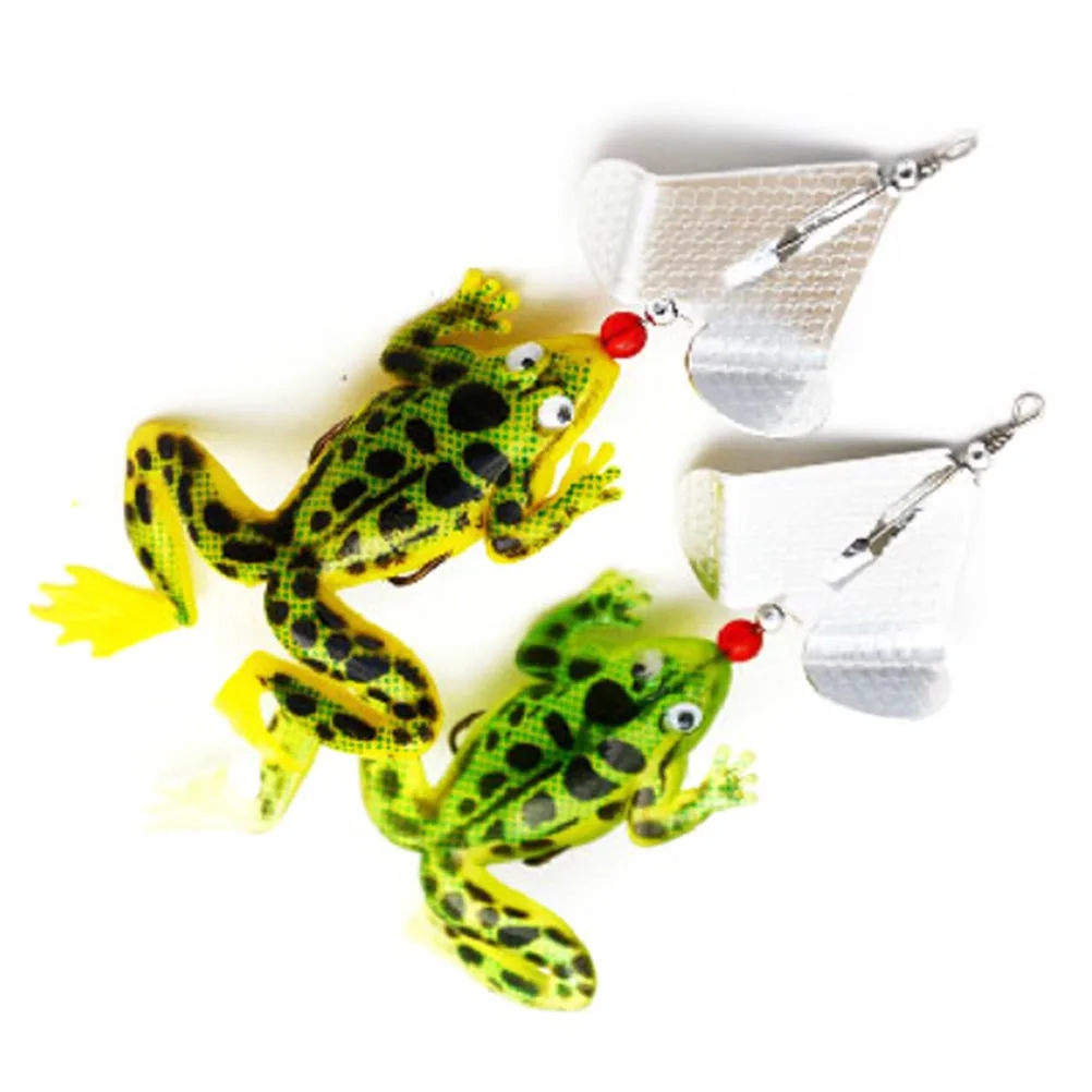 9cm/3.54 Inch Style Rubber Frog Shape Soft Fishing Lures Bass Crank Bait Tackle Hooks Fishing