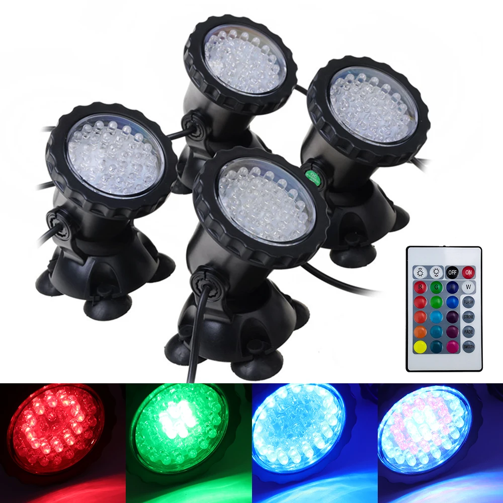 Subaquática à Prova Submersa para Piscina Luminária D'água Iluminação Fontes Lago Jardim Aquário Led 36leds Rgb 5 Luminária led subaquática à prova d'água, 36leds