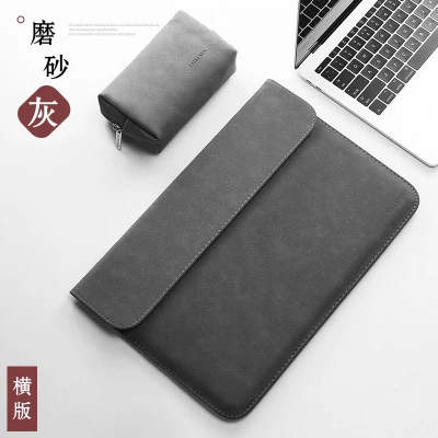 Scrub dark gray s1 Для женщин Для мужчин из матовой искусственной кожи сумка для ноутбука 15,6 14 для Macbook Air 13 Чехол Pro11 12 15 для Xiaomi Mi Тетрадь 12,5 13,3 крышка - Цвет: Scrub dark gray s1