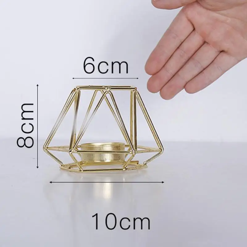 Ins Nordic Geometric Candlestick Metal Crafts for Party Home Decoration Metal Gold Candle Holders Home Decoration