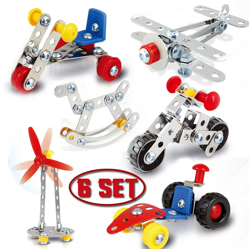 

6Set DIY Magical Model Building Kit Science Toys Nut Screw 3D Metal Puzzle Educational Toy Assembly Toy for Children CE/EI